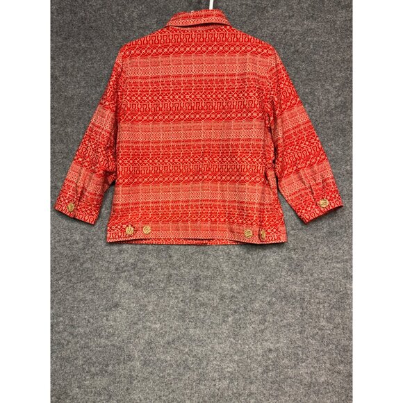 Liz Claiborne First Issue Jacket Women's XL Red Geometric Patterned Jacket - Picture 14 of 16